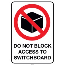 MSGE-1223  Electrical Do Not Block access to Switchboard decal