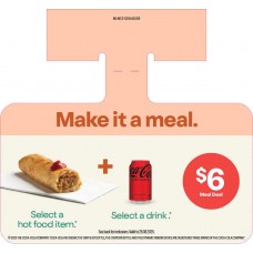 MLWC0125AUG25B  HOT FOOD MEAL DEAL WOBBLERS  SAUSAGE ROLL+COKE