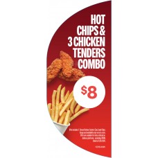 PIZZ003JUN26  HOT FOOD HALF MOON DECAL - RHS - CHICKEN & CHIPS