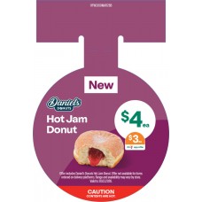 HFWS100MAR26B  HOT FOOD CIRCULAR WOBBLER  DANIEL'S JAM DONUT  VIC ONLY