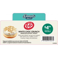 DDST100MAY26A  DANIELS DONUTS PRODUCT DESCRIPTORS - KITKAT WHITE CHOC