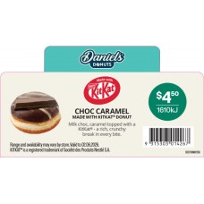 DDST100MAY26B  DANIELS DONUTS PRODUCT DESCRIPTORS - KITKAT CHOC CARAMEL