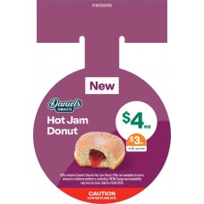 HFWS100APR26   HOT FOOD CIRCULAR WOBBLER  DANIEL'S JAM DONUT