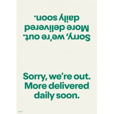 BKVS-0423 "Sorry we're out"  tent card 